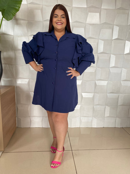 VESTIDO CURTO AZUL MARINHO | NAOMY PLUS