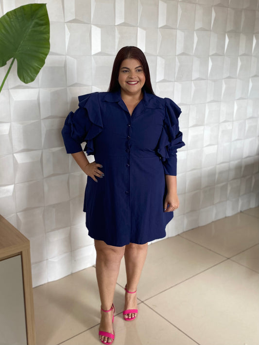 VESTIDO CURTO AZUL MARINHO | NAOMY PLUS